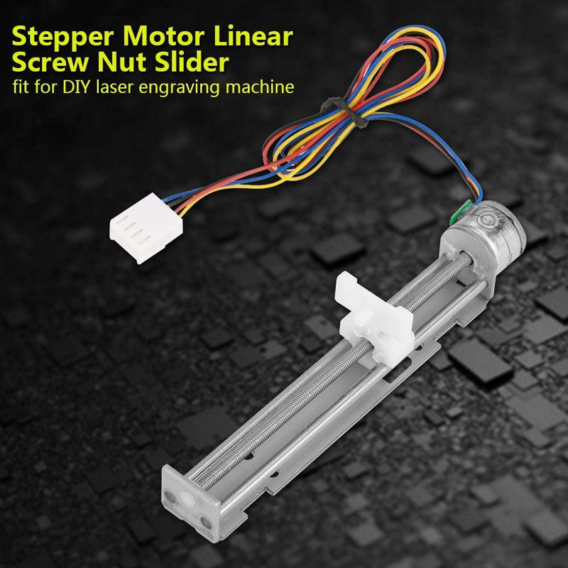 DC 12V Drive Stepper Motor Linear Screw Slider Stepper Motor for DIY Engraving Machine, 18 Degree Lead Screw Worm Drive Stepper Motor