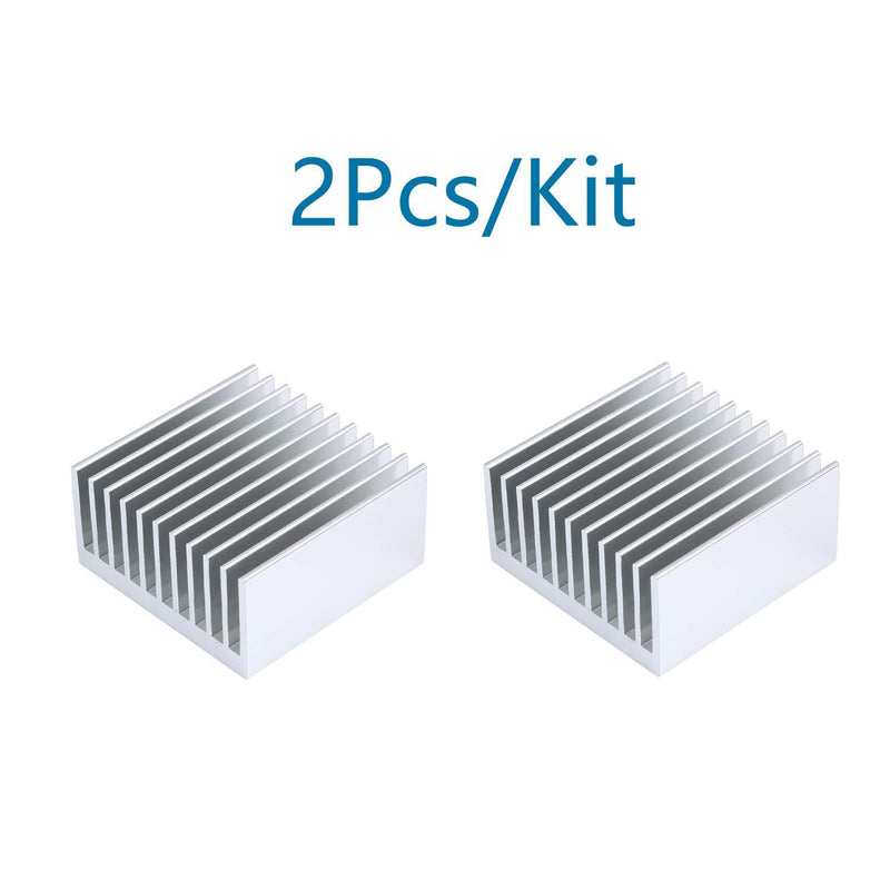 2Pcs Aluminum Heat Sink 40 x 40 x 20mm /1.57 x 1.57 x 0.79 inch Peltier Heatsinks Cooler for Cooling 3D Printers, TEC1-12706 Thermoelectric Peltier Cooler, Chipset CPU LED Power A 2Pcs