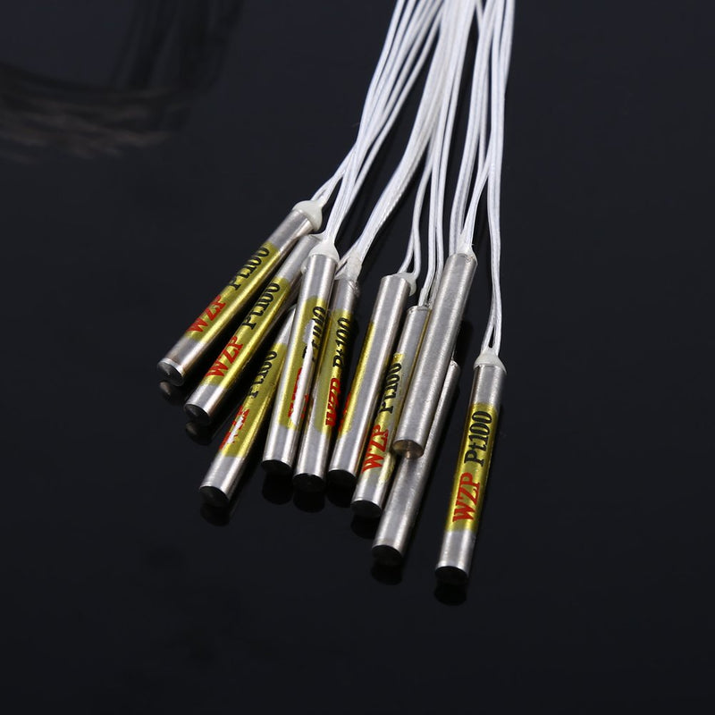 10Pcs PT100 Platinum Resister Temperature Sensor Waterproof Probe﹣20℃ to 250℃