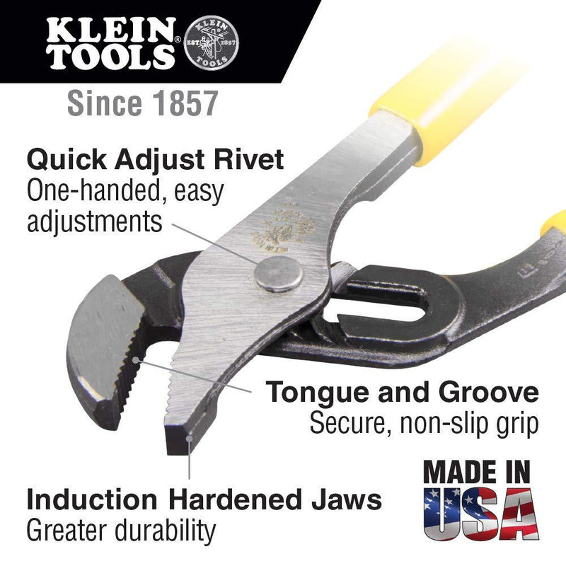 Klein Tools - D502-10 D50210 10-Inch Pump Pliers, Yellow, Small