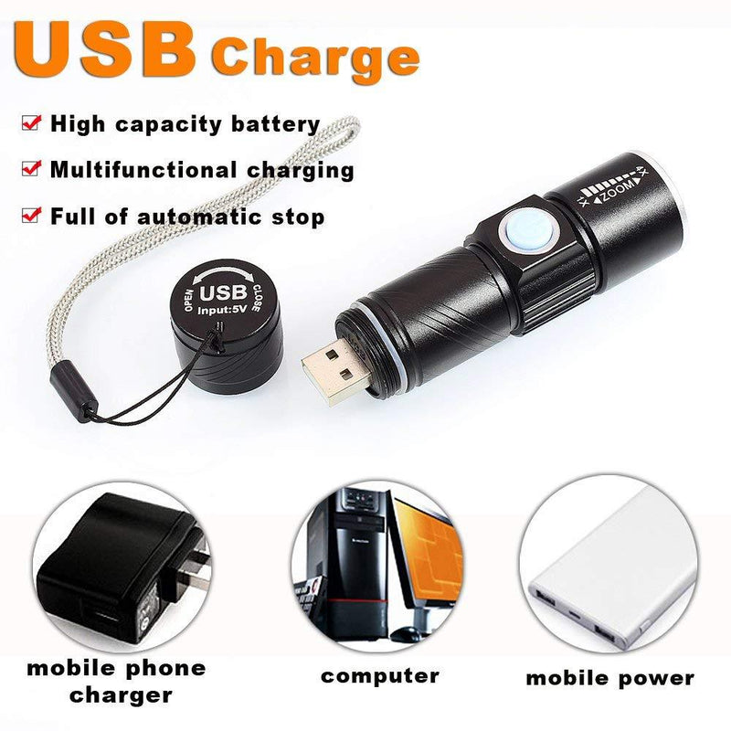 DARKBEAM USB Rechargeable UV light 395nm led Flashlight Portable 400nm Mini Detector for Dog Urine Pet Stains, Anti-counterfeiting identification, Resin Curing UV usb flashlight black