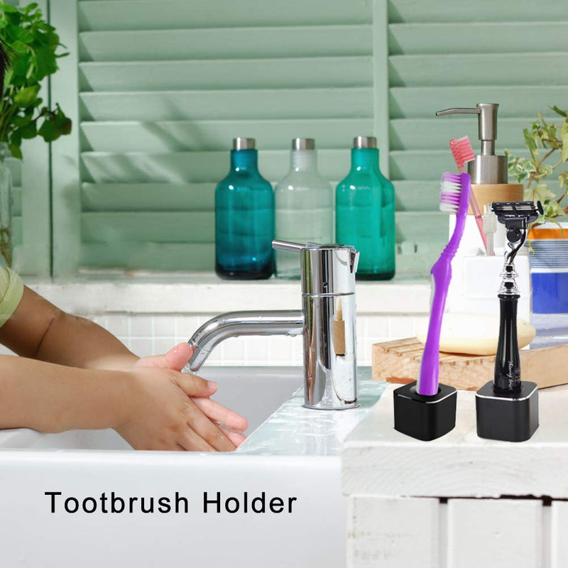 Metal Pen Stand, Coideal Mini Aluminum Black Pen Holder Base for Pen, Toothbrush Brush, Desk Storage Organizer for Students and Office