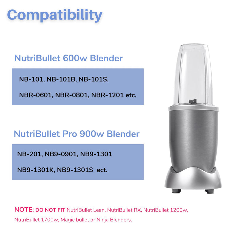 Blender Extractor Cross Blade Replacement Parts for NutriBullet 600w Pro 900w Series Blender NBR-0601 NBR-0601WM NBR-0801 NBR-1201 NB-101 NB-101B NB-101S NB9-0901 NB9-1301 NB9-1301S NB-201, 2 Pack