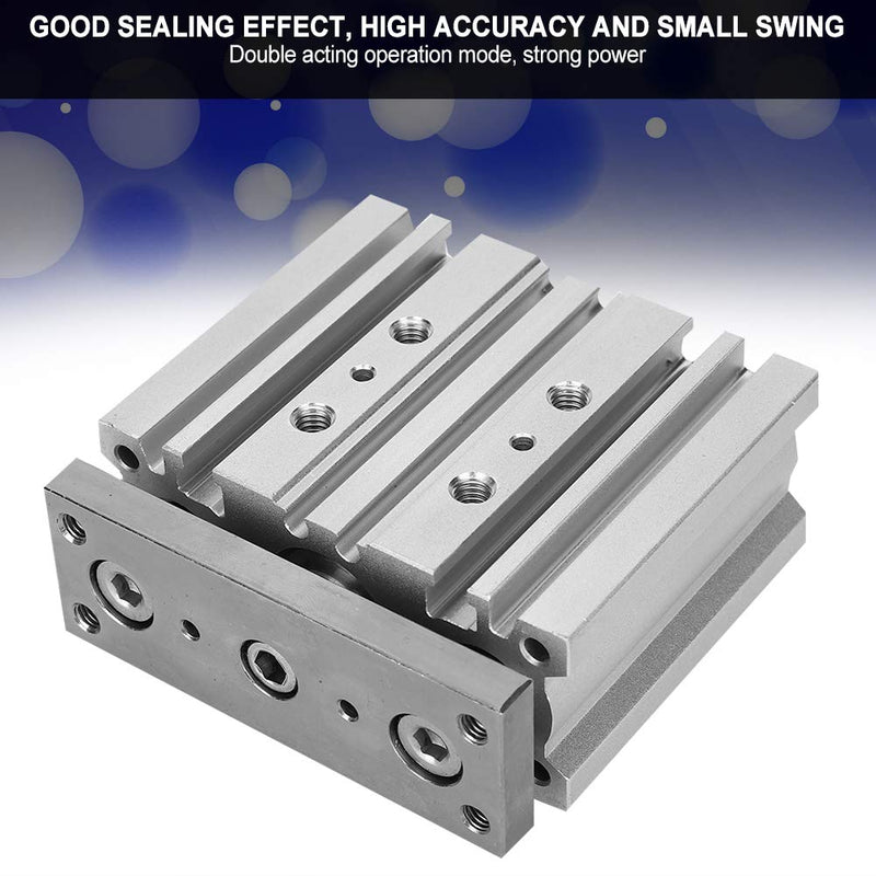 Air Cylinder MGPM20X30 3 Rod Double Action Pneumatic Cylinder 1 / 8in Thread Aluminum Alloy Pneumatic Cylinder