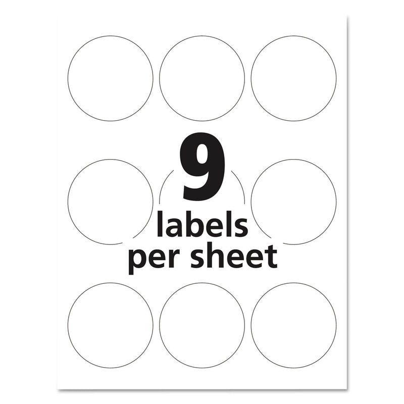 Avery 22830 Round Labels, 2-1/2-Inch, 90/PK, White