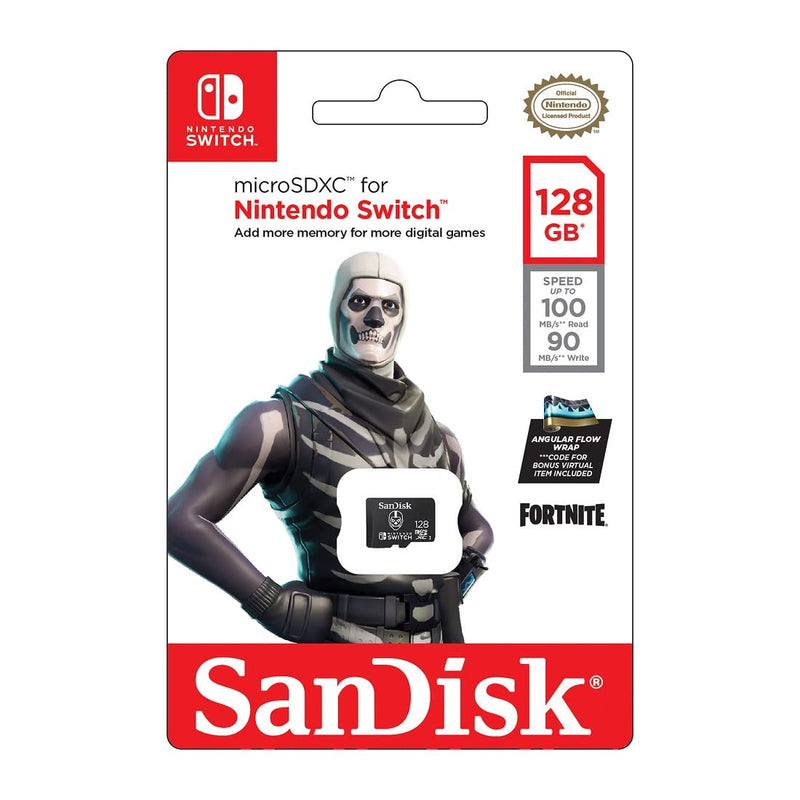 SanDisk 128GB microSDXC -Card Licensed for Nintendo -Switch, Fortnite Edition - SDSQXAO-128G-GN6ZG Fortnite Skull Trooper