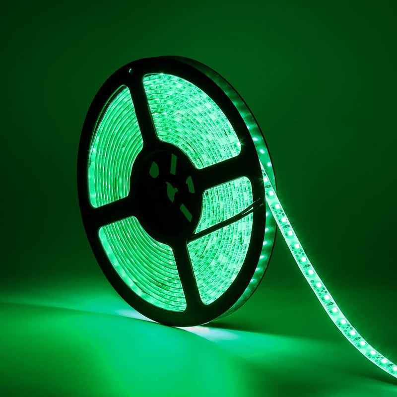 600 LEDs Light Strip Waterproof, SUPERNIGHT 16.4FT Green LED Rope Lighting Flexible Tape Decorate for Bedroom Boat Car TV backlighting Holidays Party (Green)