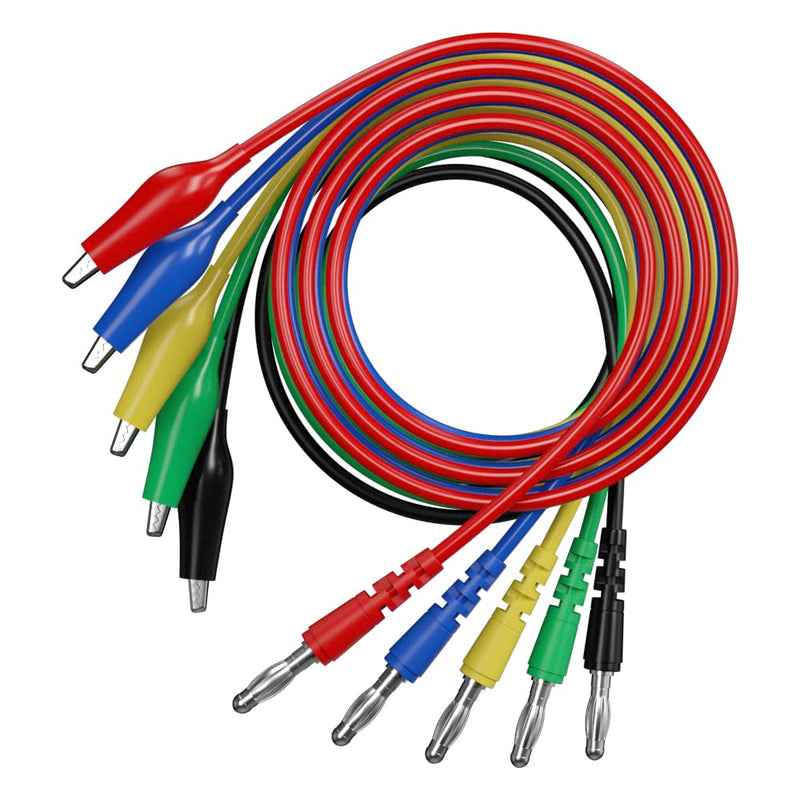 CZJZDZ Test Lead Kit 20pcs Alligator Clip to 4mm Banana Plug Test Probe Back Probes Kit Test Pins for Automotive Repair Inspection Tools Set JT8005