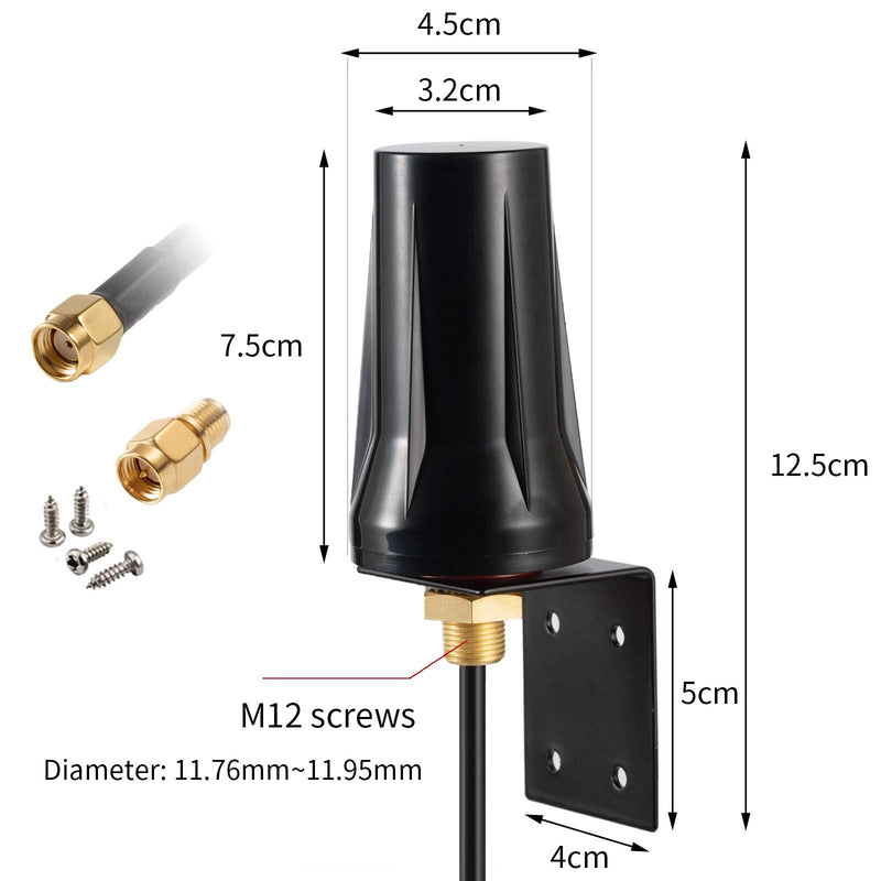 5dBi RP-SMA/SMA Male 3G 4G LTE Outdoor Fixed Bracket Wall Mount Waterproof Antenna Compatible with SPYPOINT Link Micro Link S Link Dark Hunting Camera 4G LTE Mobile Cell Phone Router