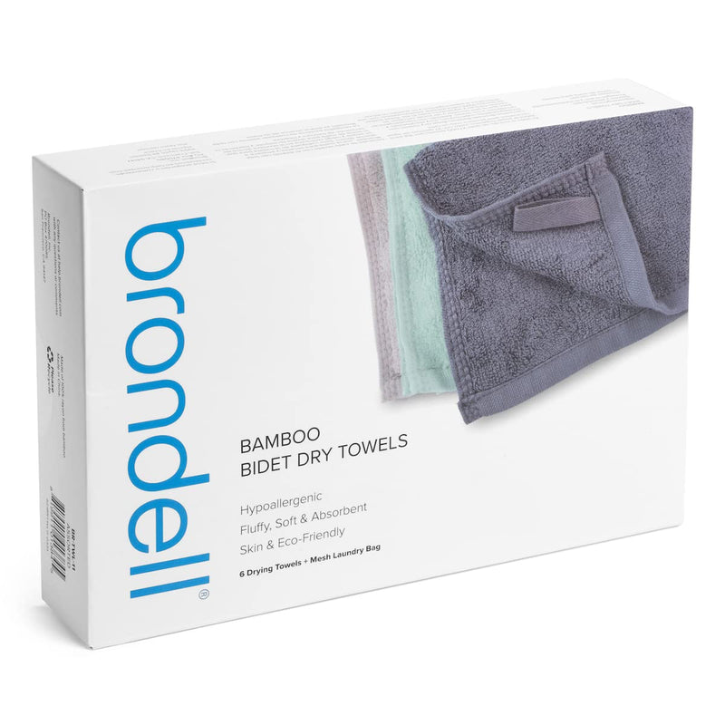 Bamboo Bidet Towels, Pack of 6, Assorted Colors
