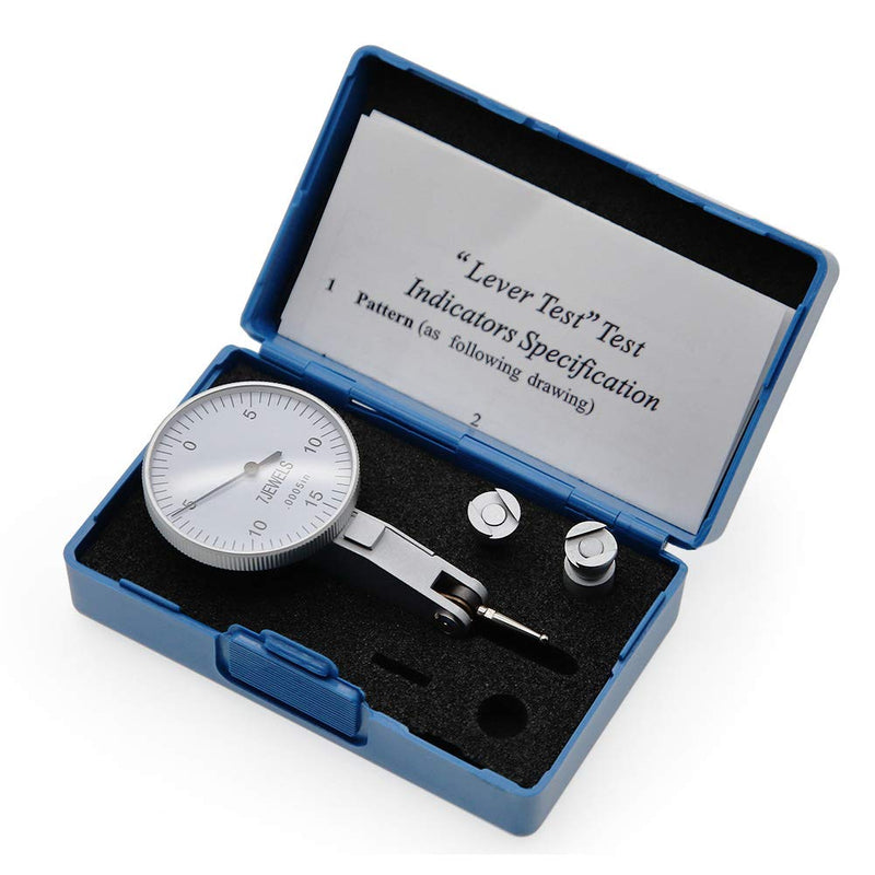 AMTAST Dial Test Indicator 7 Jewels Dial Indicator Gauge Range 0.03’’Graduation 0.0005’’ 0-15-0 Scale Graduation 0.0005’’