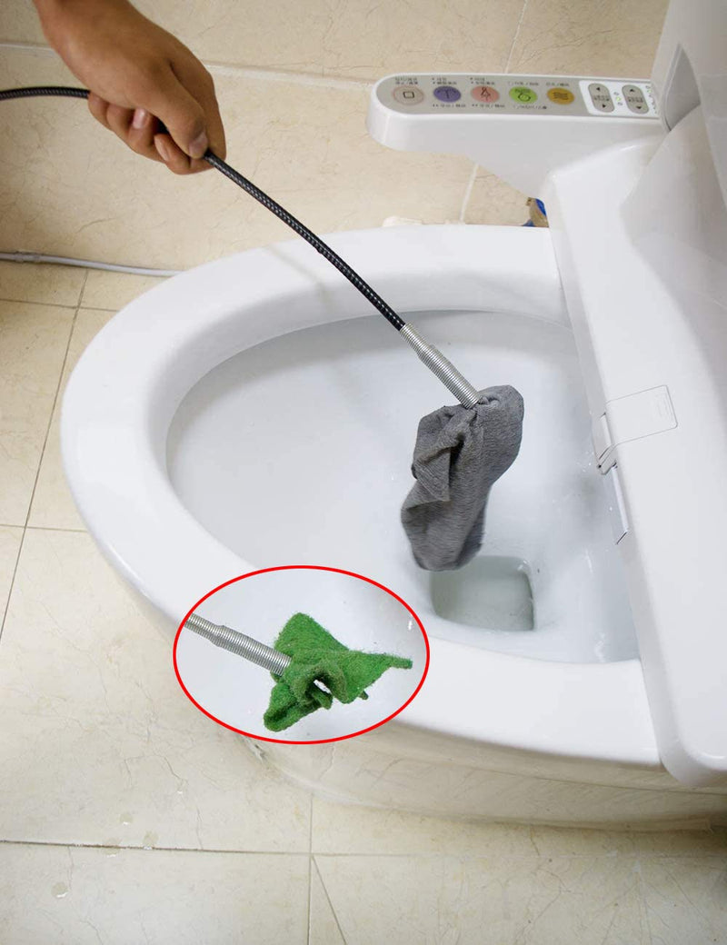 AUSAYE Reaching Assist Tool Pick Up Tool, 24 Inch Retractable Stick with 4 Claws,Snake & Cable Aid, Use to Grab Trash & Unclog Hair from Litter Pick, Home Drains, Sink, Toilet & Clean Dryer Vents