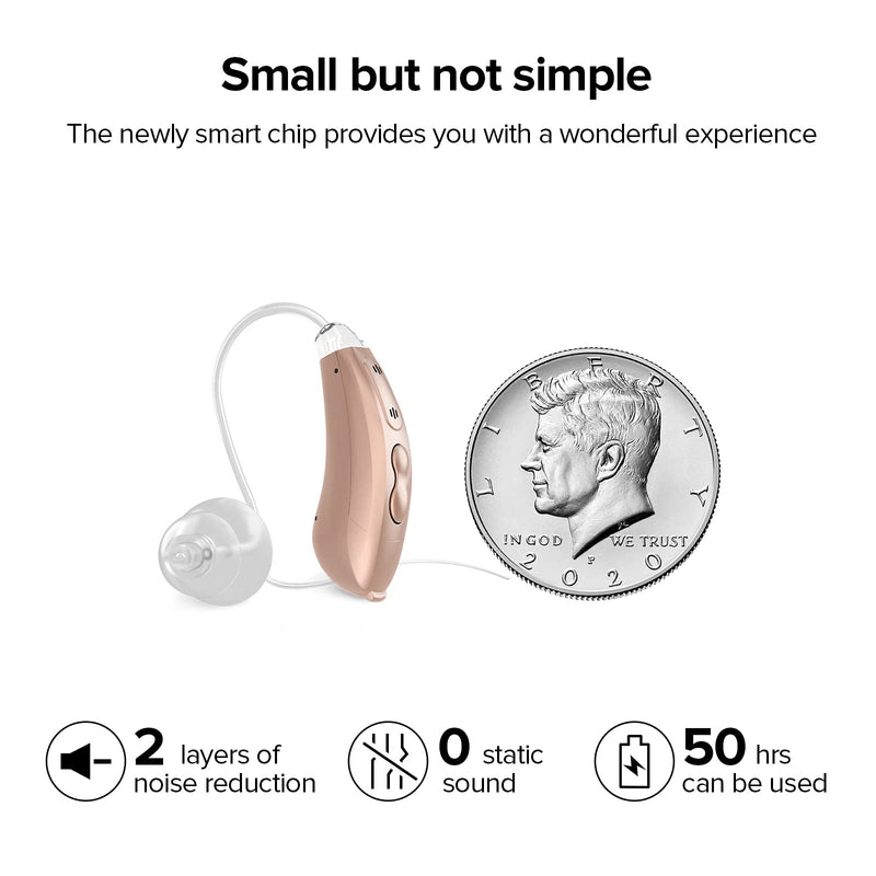 Hearing Aids, 16 Channel Digital Chip, High Fidelity Sound Quality, Noise Reduction, Feedback Cancellation, Ultra-Lightweight Hearing Amplifiers for Adults Hearing Loss (1 Pcs)
