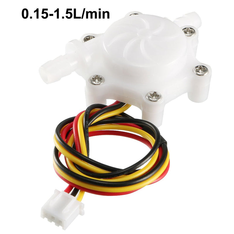 uxcell 1/4" Hall Effect Water Flow Sensor Switch Flowmeter Counter Fluid Meter DC5V 0.15-1.5L/min SEN-HZ06C