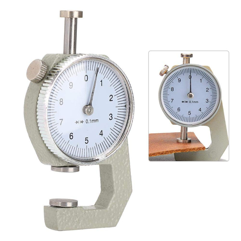 Thickness Gauge, 0-10mm x 0.1mm Precision Accuracy Round Dial Display Thickness Test Dial for Leather Cloth Accuracy
