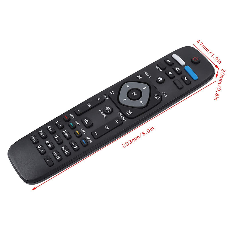 Replacement 4K UHD TV Remote Control for Philips 32PFL4902/F7 / 32PFL4902/F7B / 40PFL4901/F7 / 40PFL4901/F7B / 43PFL4901/F7 / 43PFL4901/F7B