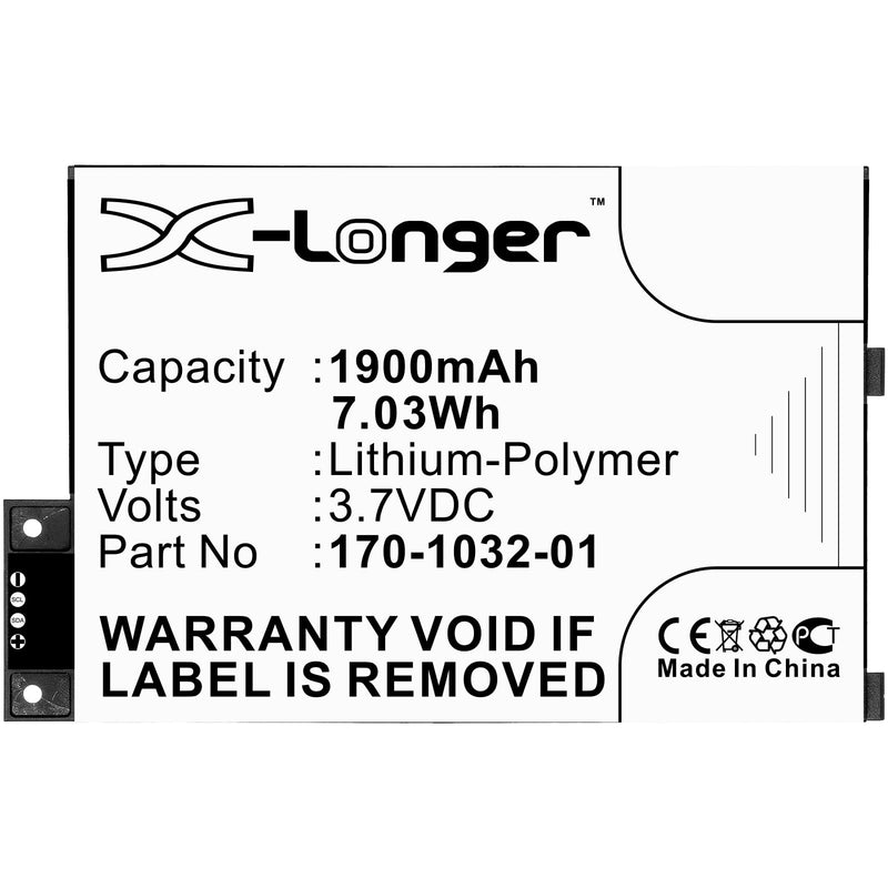 TAWUZUOR Replacement Battery for S11GTSF01A GP-S10-346392-0100 170-1032-01 170-1032-00 K 3 3.7V 1900MAH