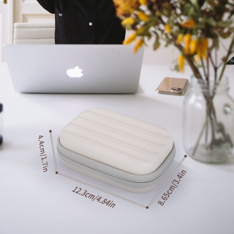YINKE Carrying Case Compatible with Samsung T7 Shield/T7/T7 Touch Portable SSD USB 3.2 1TB, 2TB, 500GB, Hard EVA Portable Travel Storage Protective Cover (Beige) Beige