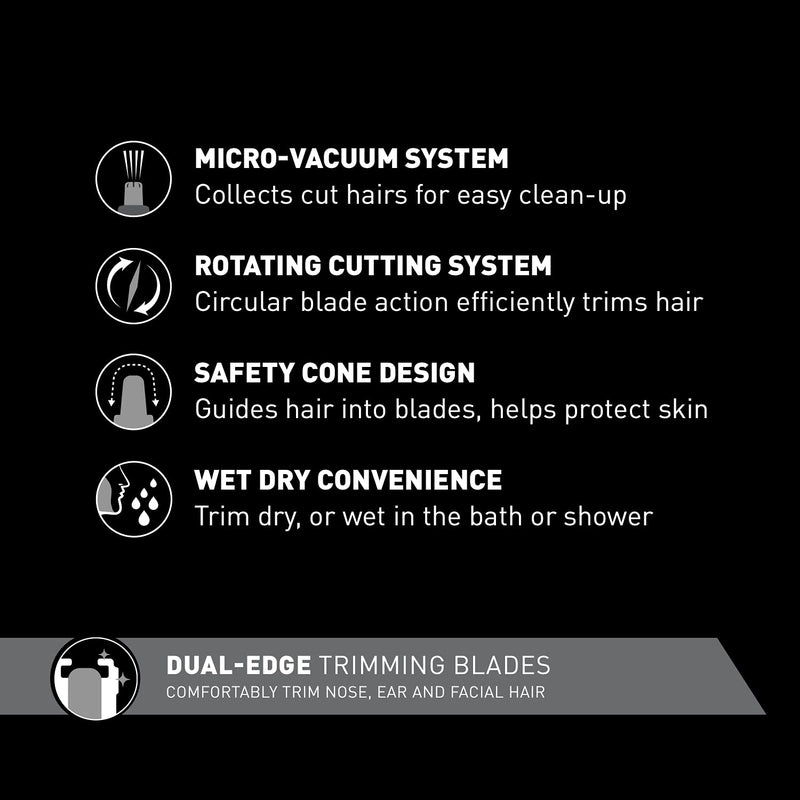 Panasonic Nose Hair Trimmer and Ear Hair Trimmer ER430K, Vacuum Cleaning System , Men's, Wet/Dry, Battery-Operated