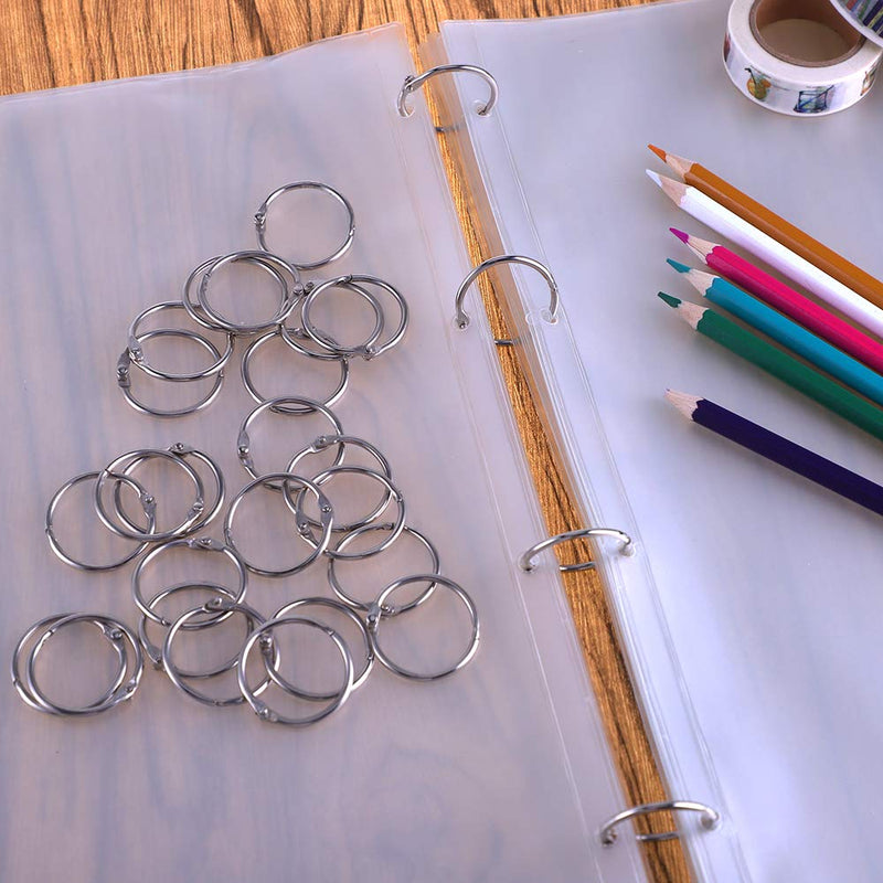 Antner 100 PCS Loose Leaf Binder Rings 1.2 Inch Nickel Plated Book Rings Key Rings Key Chains for Home School Office