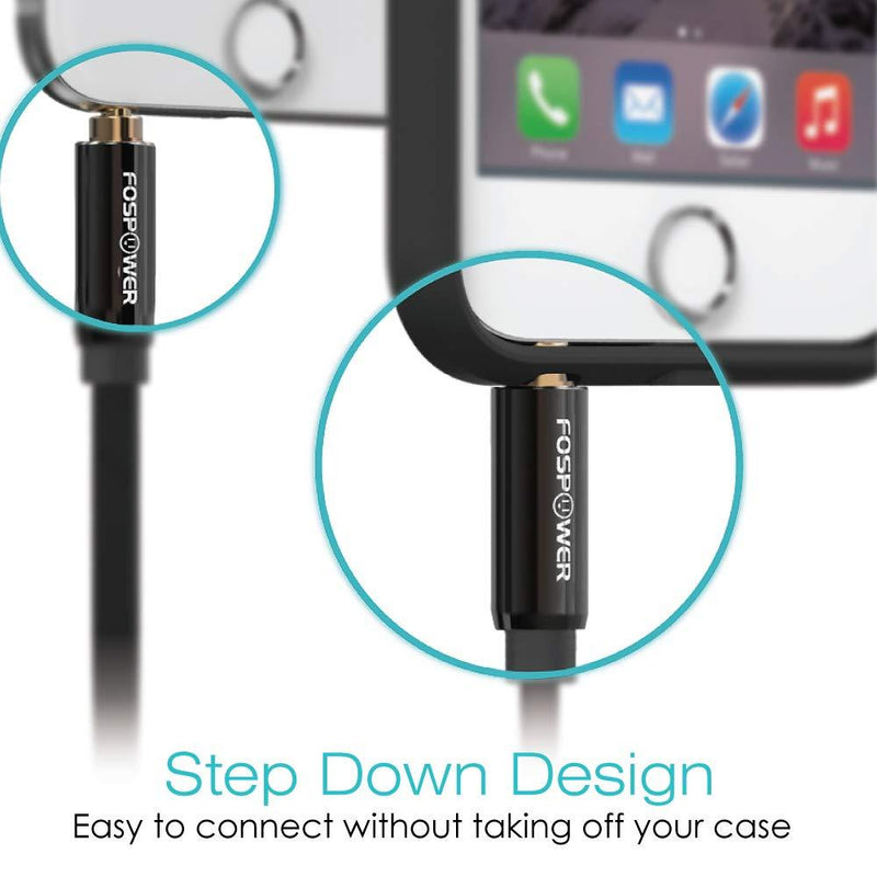 FosPower Audio Cable (1 FT), Stereo Audio 3.5mm Auxiliary Short Cord Male to Male Aux Cable for Car, Apple iPhone, iPod, iPad, Samsung Galaxy, HTC, LG, Google Pixel, Tablet & More 01 Feet