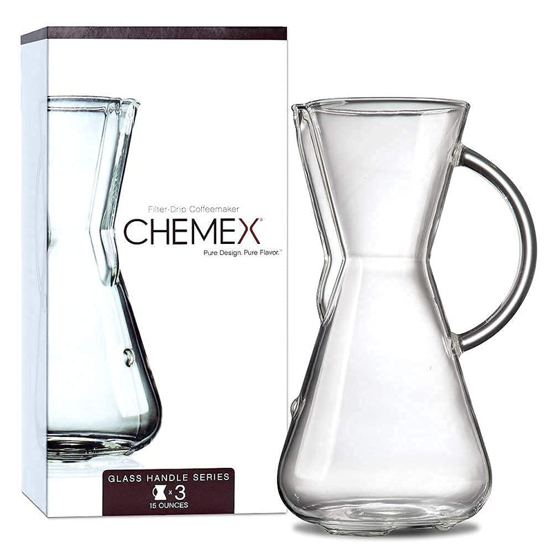 Chemex Pour-Over Glass Coffeemaker - Glass Handle Series - 3-Cup - Exclusive Packaging