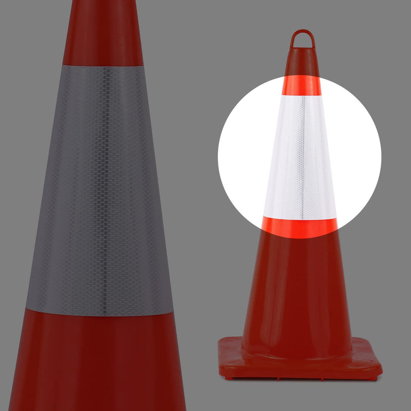 [4 Pack] Traffic Safety Cones Reflective Collars 4 Pack White