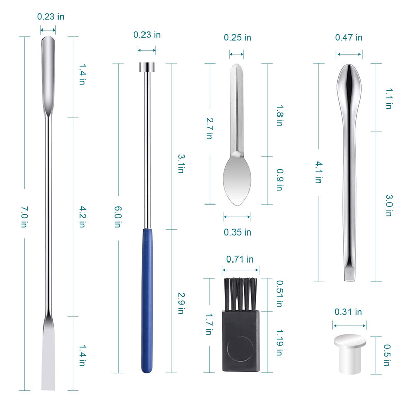 Capsule Filling Machine Kit for Pill Filler - Micro Spoon Spatula Tool for Gel Capsules Fast Fill Tray with Herb Powder Tamper Tools Sizes # 000 00 0 1 2