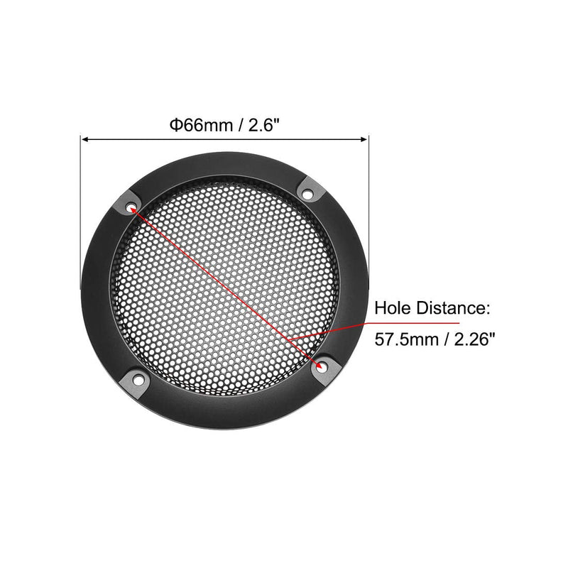 uxcell Speaker Grill Cover 2 Inch Mesh Decorative Circle Subwoofer Guard Protector Black 2pcs