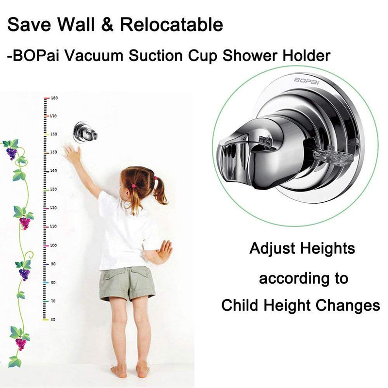 BOPai Vacuum Suction Shower Head Holder, Relocatable Handheld Showerhead Holder Suction Shower Holder