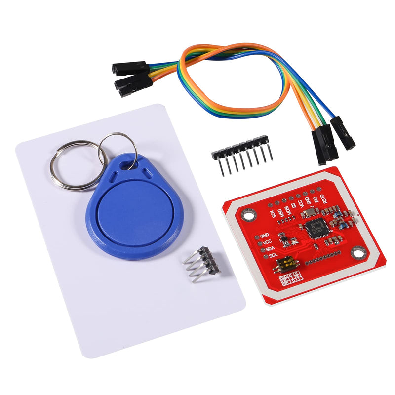 DIANN PN532 NFC NXP RFID Module V3 Kit Near Field Communication Reader Module Kit I2C SPI HSU with S50 White Card Key Card for DIY Smart Phone Android Phone (4-Pack) 4-Pack