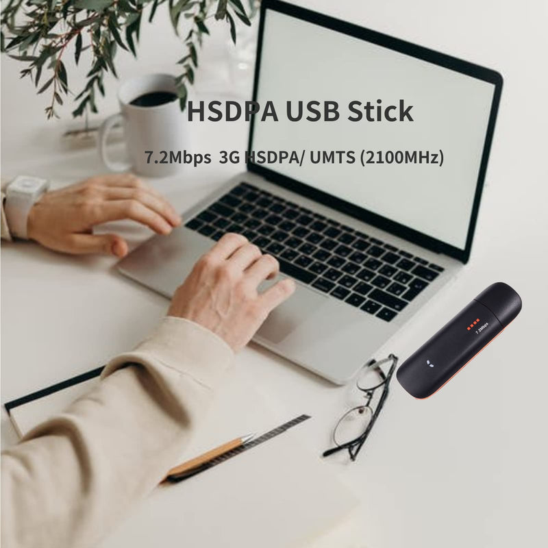 Mugast HSDPA USB Stick, SIM Modem, 7.2Mbps 3G Wireless Network Dongle with TF SIM Card, 3G: HSDPA/UMTS, Support MTS/HSDPA/GSM
