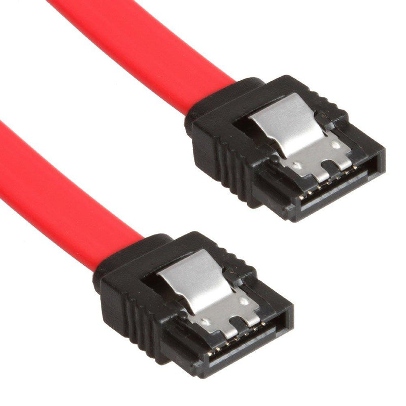 LINESO 6 Pack Straight SATA III Cable 6.0 Gbps 18 Inches (red)