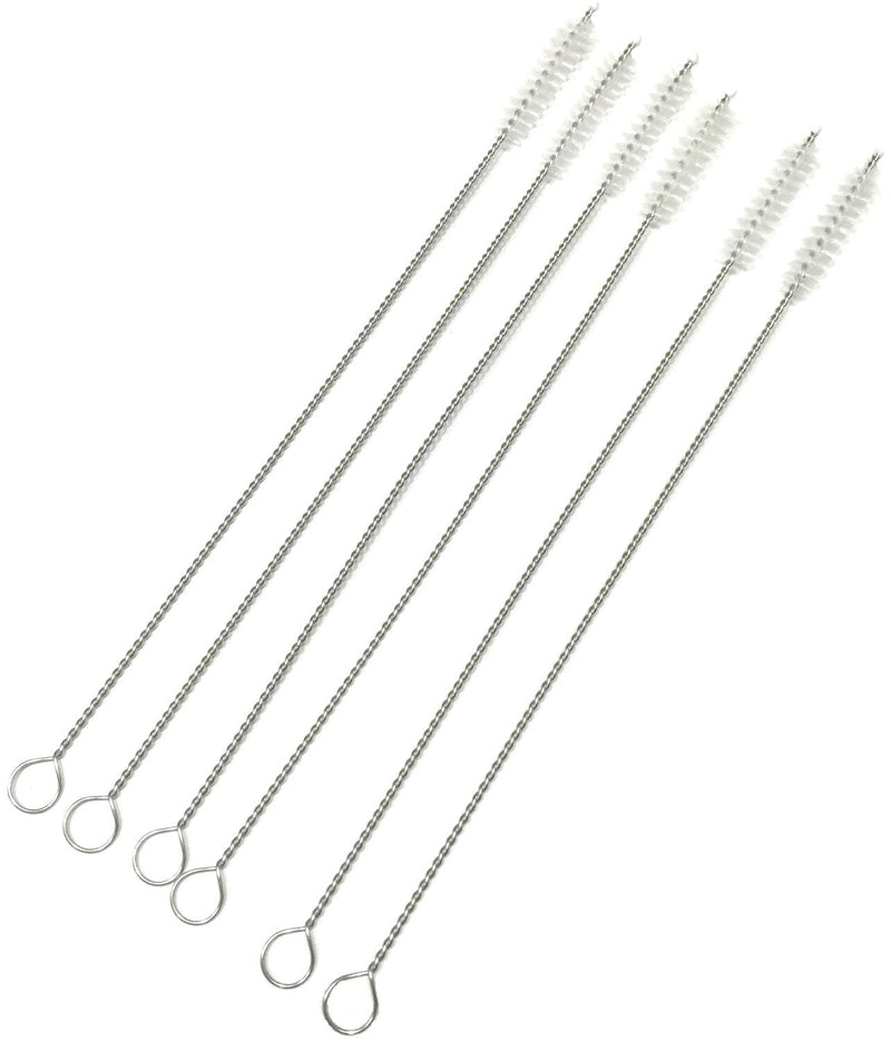 Honbay Straw Cleaner Brushes, nylon bristles stainless steel handle, Nylon Skinny Pipe Tube Cleaner - 20 Piece Value Pack - 6 mm bristles x 7" 175mm long