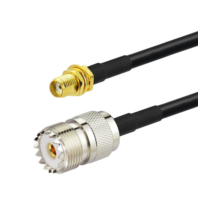 Bingfu Ham Radio Antenna Adapter SMA Female to UHF SO239 Female RG58 Coaxial Jumper Cable 1m 3 feet for Handheld Ham Two Way Radio Walkie Talkie Kenwood Wouxun Baofeng BF-F8HP UV-5R UV-82 BF-888S GT-3 3.3 feet / 1m Cable