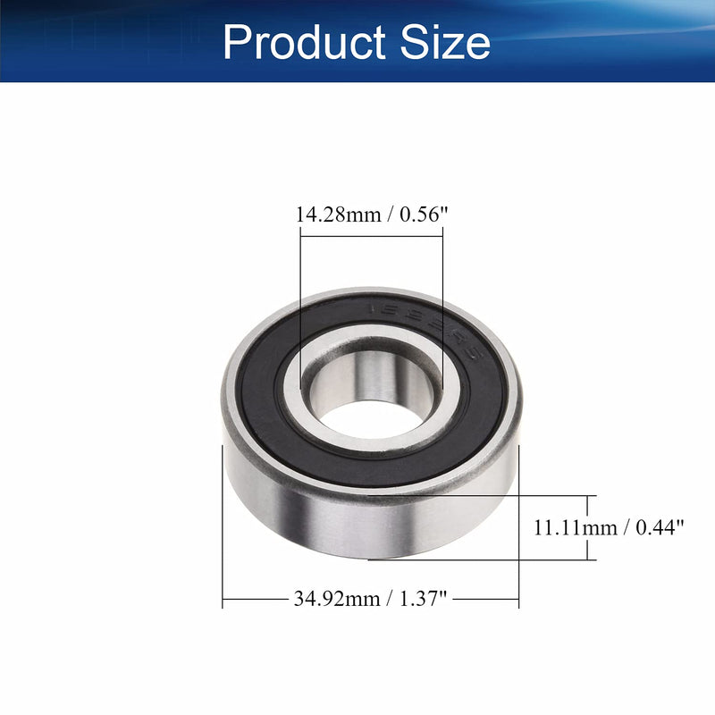 Bettomshin 2Pcs 1622-2RS Deep Groove Ball Bearing 14.29x34.93x11.11mm Double Sealed GCr15 P0 Deep Groove Rolling Bearings