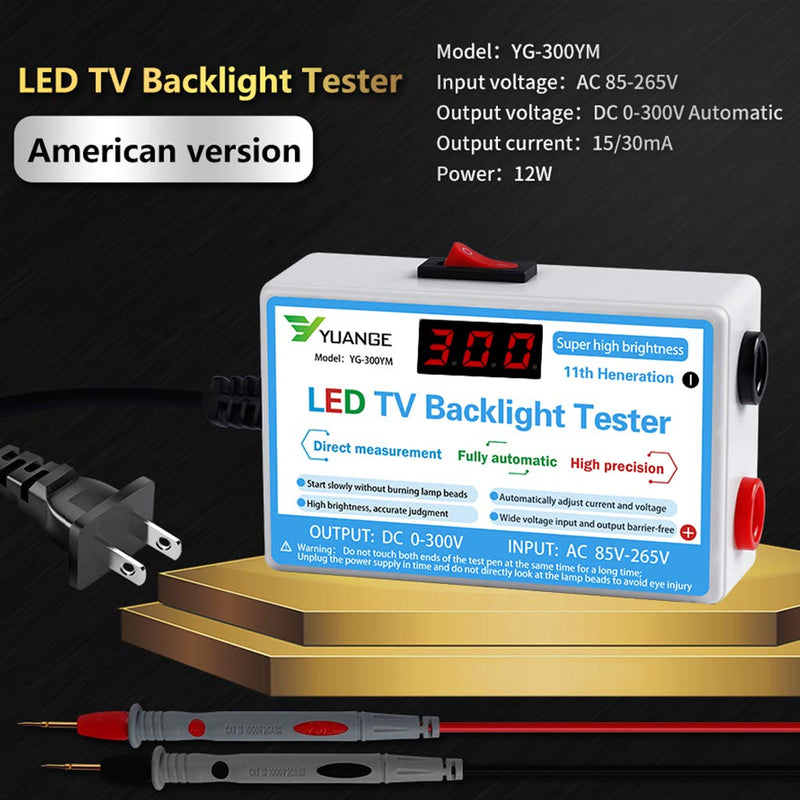 CVERY LED Lamp Bead TV Backlight Tester, Led Light Test Tool for All LED Lights Repair Output 0-300V 93*60*30mm White