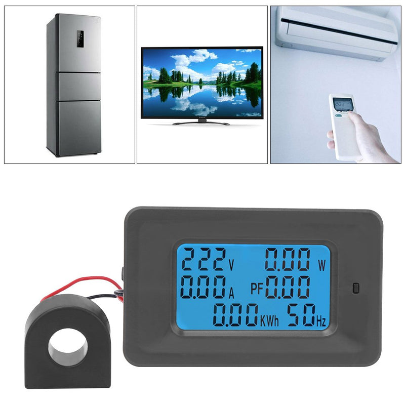 Multimeter, 6 in 1 Home Digital LCD Meter Power Monitor Panel Ammeter Digital Voltmeter Power Meter with Mutual Inductor