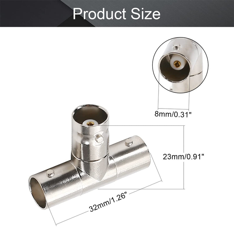 Othmro 1Pcs Coaxial Adapter 3 Way Female T Adapter CCTV BNC Splitter Connector Repair Parts
