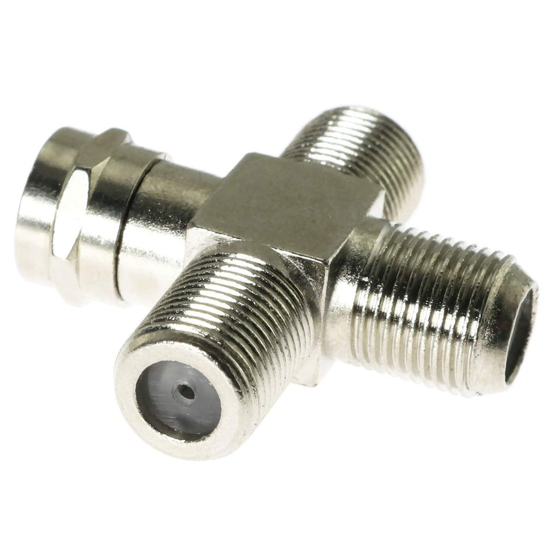 E-outstanding 3 Way Splitter Combiner 1PC RG6 Male to 3 Female 4 Way Coax Cable Splitter Adapter F-Type Connector for Video VCR Antenna TV Cable Satellite TV Tuner Antenna
