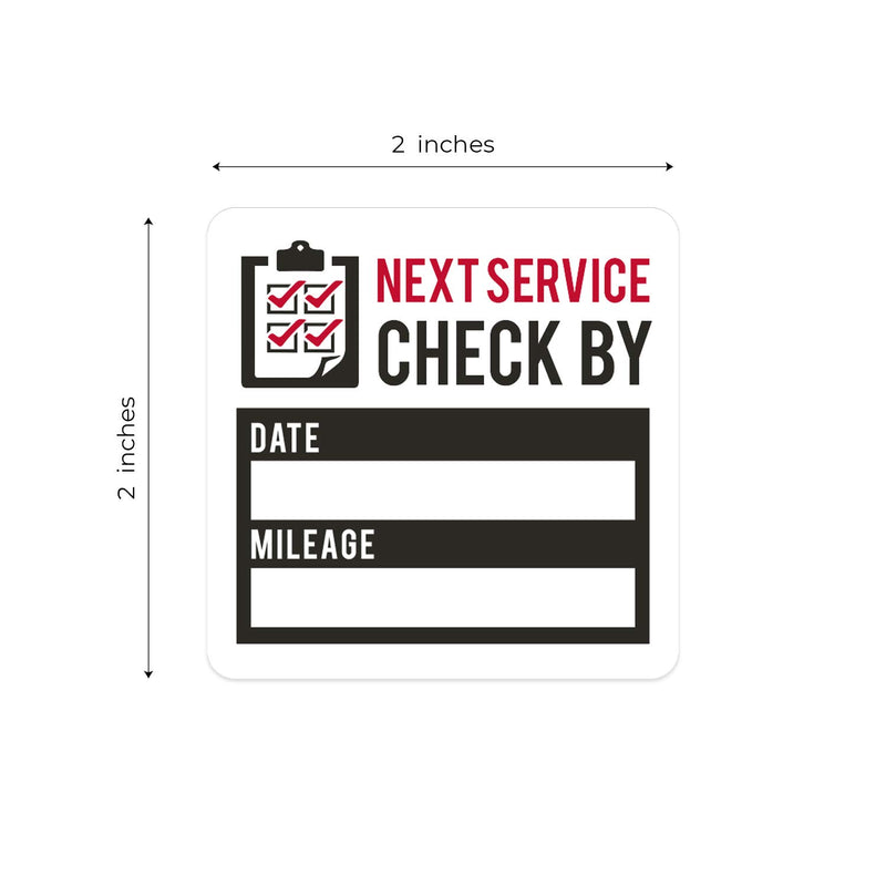 Oil Change Reminder Label/Next Service Due Stickers / 100 Check Auto Stickers