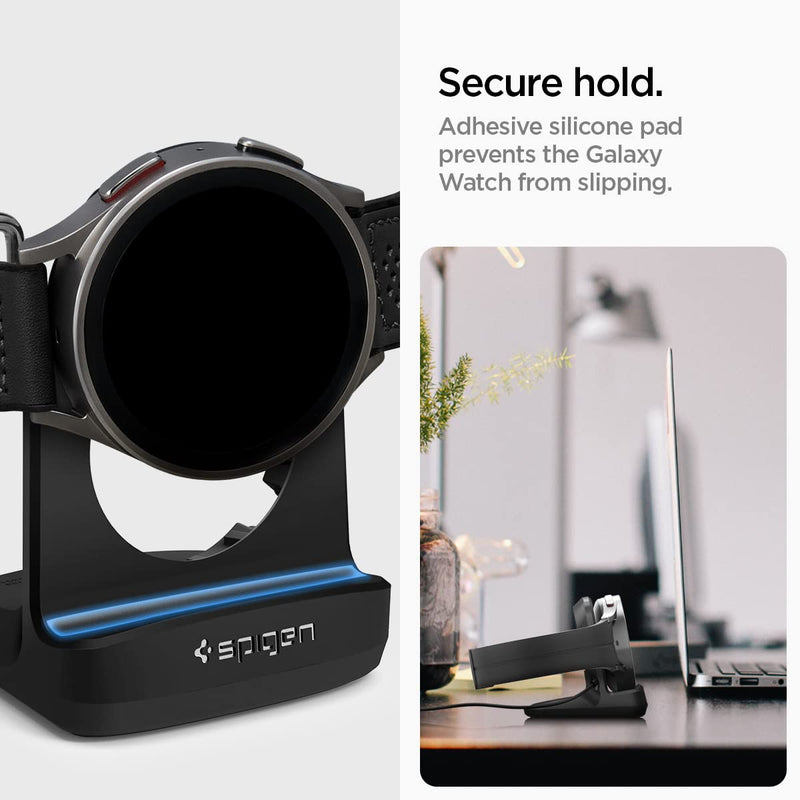 Spigen S353 Designed for Galaxy Watch5 Charger Stand (40, 44mm) / Galaxy Watch5 Pro 45mm Stand - Black