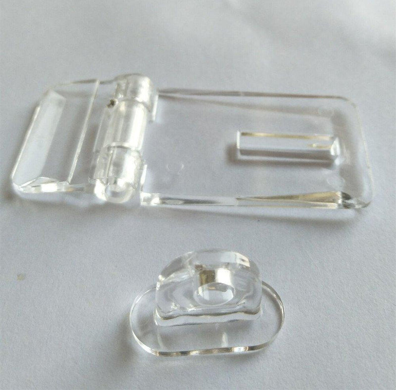 6PCS Crystal Clear Acrylic Lock Hasp Buckle Transparent Hinge Hasps