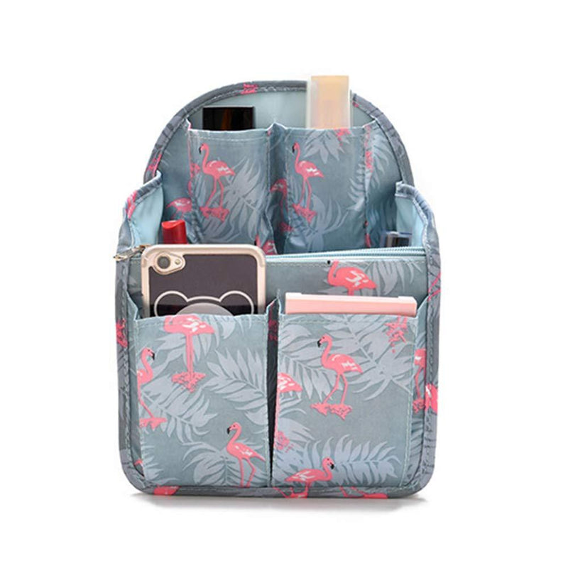 HOYOFO Mini Backpack Organizer Insert Small Bag Divider for Rucksack Purse Lightweight Nylon Shoulder Bag Organizer Insert, Flamingo Blue Flamingo