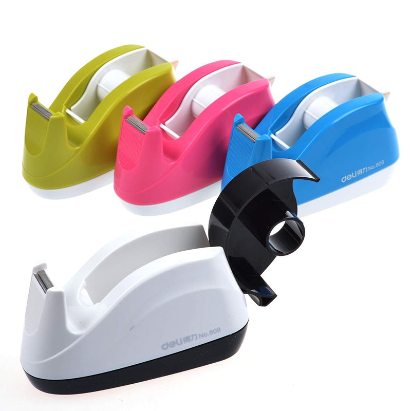 Heavy Duty Tape Dispenser Weighted Base Nonskid Pad for One-Hand Dispensing Color Random