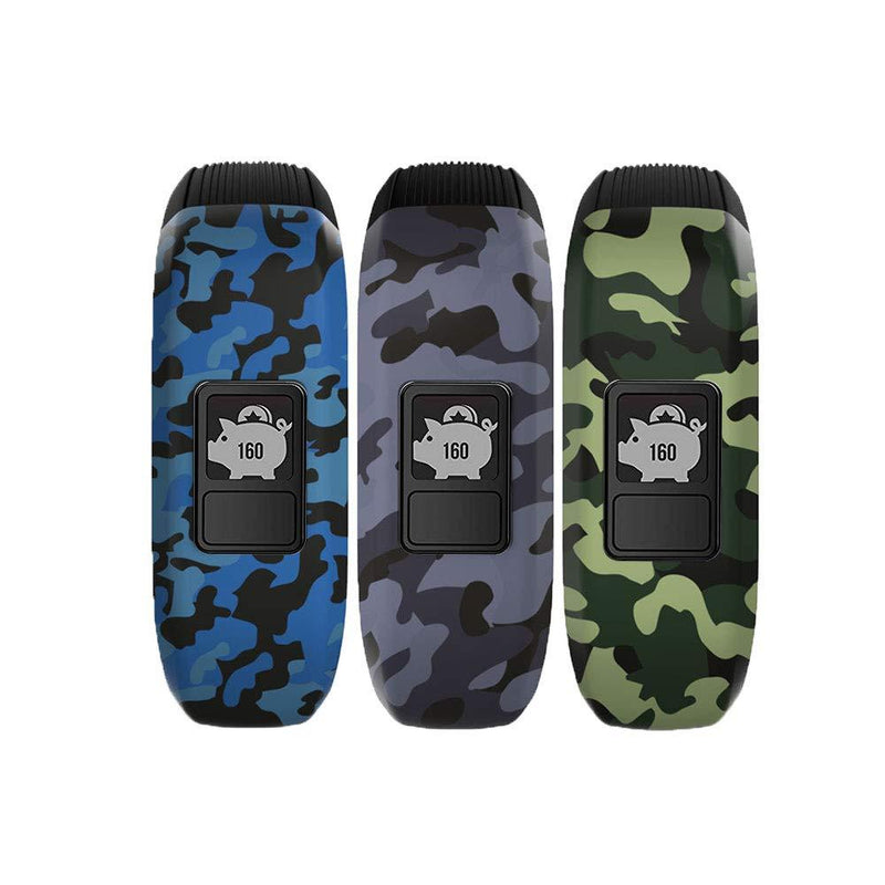 iBREK for Garmin Vivofit jr/jr 2/3 Bands, Silicone Stretchy Replacement Watch Bands for Kids Boys Girls Small Large(No Tracker)-Small,3 Pack:Blue&Green&Gray Camo 3 Pack:Blue&Green&Gray Camo