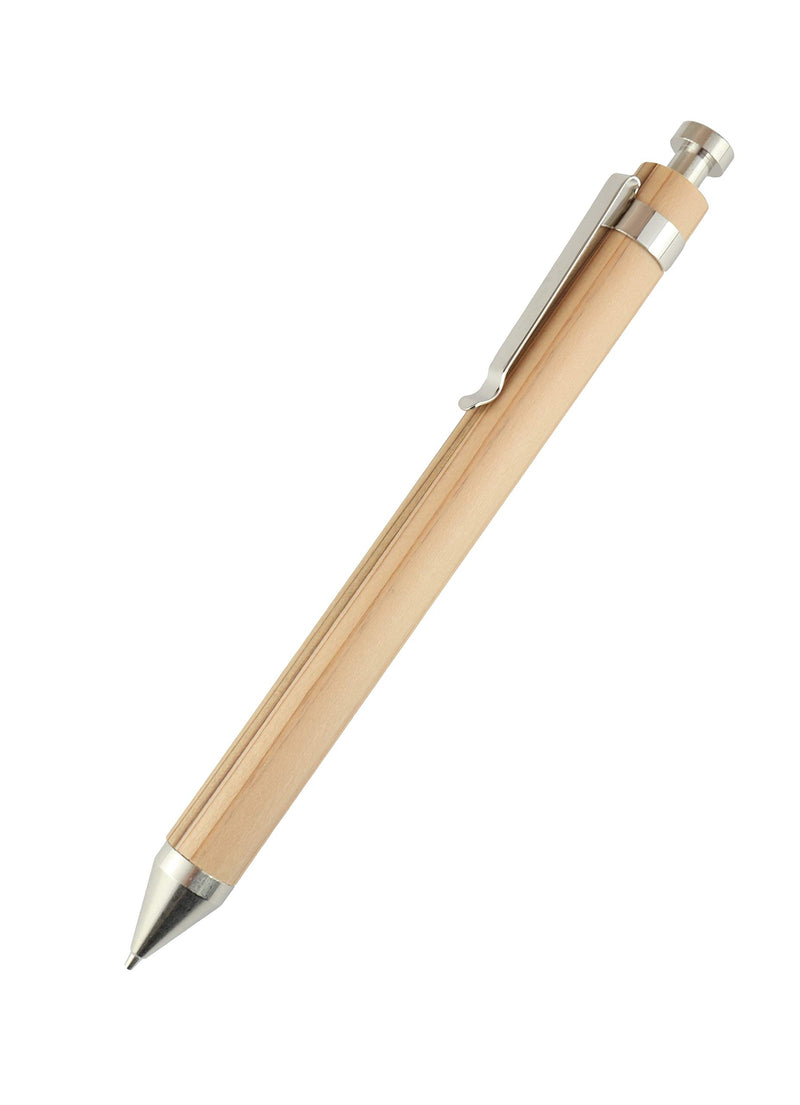 Wooden cypress click ballpoint pen 0.7mm (made in Japan) &mitsubishi 0.7mm,ballpoint pen refill set(WOOD-4/S-7L)