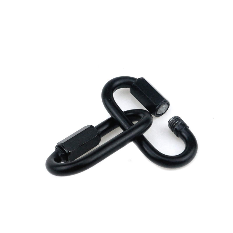 Quluxe Heavy Duty D Shape Chain Locking, M6 6MM Chain Quick Link Connector- Black (Pack of 6)