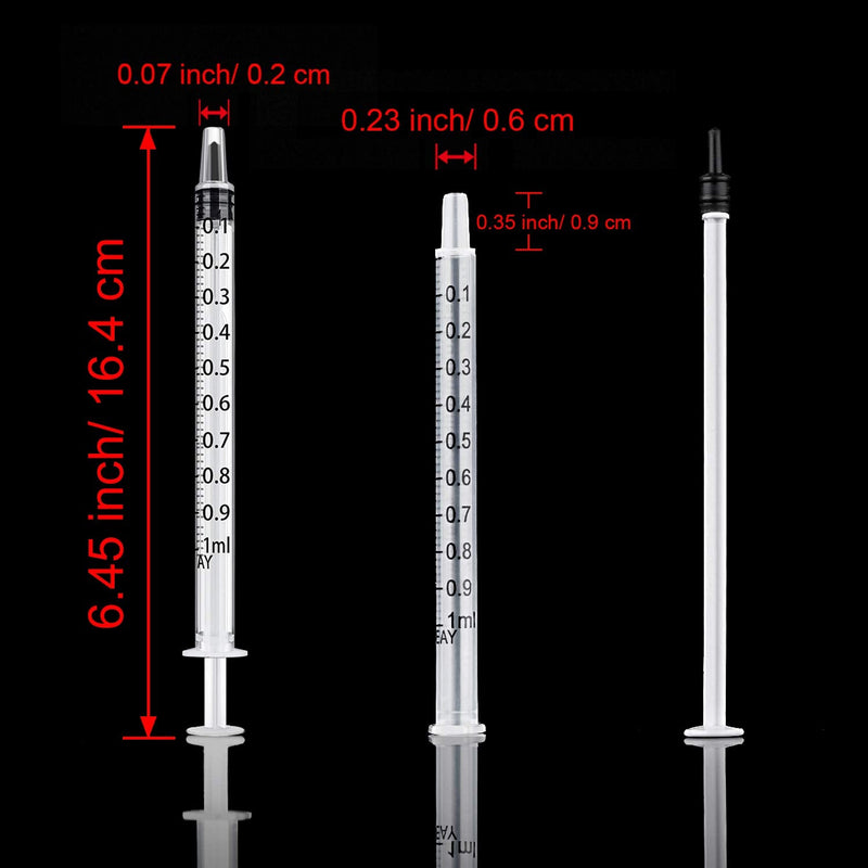 20 Packs Plastic Syringe with Measurement, Suitable for Measuring, Watering, Refilling (1 ml) 1 ml