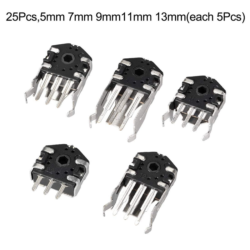 uxcell 25 Pcs Encoder Switch Mouse Encoder Scroll Wheel Repair Part Switch 5mm 7mm 9mm 11mm 13mm